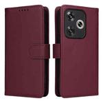 For Redmi Turbo 3 BETOPNICE BN-005 2 in 1 Detachable Imitate Genuine Leather Phone Case(Wine Red)