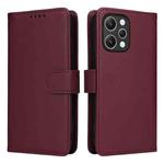 For Redmi 12 4G BETOPNICE BN-005 2 in 1 Detachable Imitate Genuine Leather Phone Case(Wine Red)