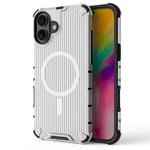 For iPhone 16 Plus Grating Airbag Shockproof MagSafe Frosted Phone Case(Transparent)