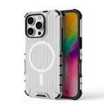 For iPhone 16 Pro Grating Airbag Shockproof MagSafe Frosted Phone Case(Transparent)