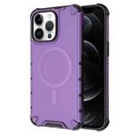 For iPhone 12 Pro Max Grating Airbag Shockproof MagSafe Frosted Phone Case(Purple)