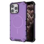 For iPhone 11 Pro Grating Airbag Shockproof MagSafe Frosted Phone Case(Purple)