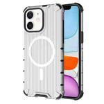 For iPhone 11 Grating Airbag Shockproof MagSafe Frosted Phone Case(Transparent)