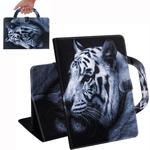 For Samsung Galaxy Tab S7 T870 (2020) 3D Colored Drawing Horizontal Flip Leather Case with Holder & Card Slot & Wallet & Handle(White Tiger)