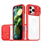 For iPhone 16 Pro Max Clear Acrylic + PC + TPU MagSafe Lens Sliding Cover Full Coverage Phone Case(The Chinese Red)