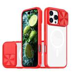 For iPhone 16 Pro Clear Acrylic + PC + TPU MagSafe Lens Sliding Cover Full Coverage Phone Case(The Chinese Red)