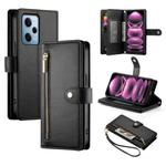 For Redmi Note 12 Pro / Xiaomi Poco X5 Pro Nine Card-slot Zipper Wallet Bag Leather Phone Case(Black)