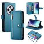 For Redmi 14C 4G Nine Card-slot Zipper Wallet Bag Leather Phone Case(Blue)