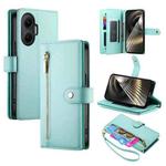 For Redmi Turbo 4 Pro / Xiaomi Poco F7 Nine Card-slot Zipper Wallet Bag Leather Phone Case(Mint Green)