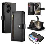For Redmi Turbo 4 Pro / Xiaomi Poco F7 Nine Card-slot Zipper Wallet Bag Leather Phone Case(Black)