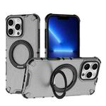 For iPhone 13 Pro Max Grating 360 Degree Rotating Holder Shockproof Phone Case(Black)