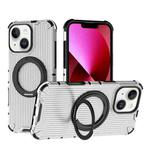 For iPhone 13 Grating 360 Degree Rotating Holder Shockproof Phone Case(Transparent)