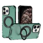 For iPhone 11 Pro Max Grating 360 Degree Rotating Holder Shockproof Phone Case(Green)