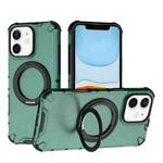 For iPhone 11 Grating 360 Degree Rotating Holder Shockproof Phone Case(Green)