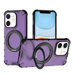 For iPhone 11 Grating 360 Degree Rotating Holder Shockproof Phone Case(Purple)