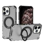 For iPhone 11 Pro Grating 360 Degree Rotating Holder Shockproof Phone Case(Black)