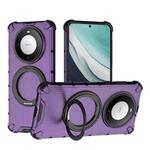 For Huawei Mate 60 Grating 360 Degree Rotating Holder Shockproof Phone Case(Purple)