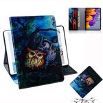 For Samsung Galaxy Tab S7 T870 (2020) 3D Colored Drawing Horizontal Flip Leather Case with Holder & Card Slot & Wallet(Oil Painting Owl)