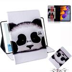 For Samsung Galaxy Tab S7 T870 (2020) 3D Colored Drawing Horizontal Flip Leather Case with Holder & Card Slot & Wallet(Panda)