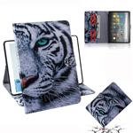 For Amazon Kindle Fire HD 8 (2020) / HD 8 Plus (2020) 3D Colored Drawing Horizontal Flip Leather Case with Holder & Card Slot & Wallet(Tiger)