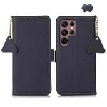 For Samsung Galaxy S25 Ultra 5G Side-Magnetic TJ Genuine Leather RFID Phone Case(Blue)