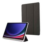 For Samsung Galaxy Tab S9 / S9 FE Carbon Fiber Clear Acrylic 3-Fold Leather Tablet Case(Grey)