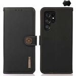 For Samsung Galaxy S25 Ultra 5G KHAZNEH Custer Genuine Leather RFID Phone Case(Black)