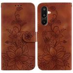 For Samsung Galaxy M16 5G / F16 5G / M36 5G Lily Embossed Leather Phone Case(Brown)