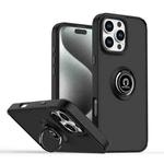 For iPhone 16 Pro Max Q Shadow 1 Series TPU + PC Phone Case with Ring(Black+Black)