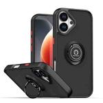 For iPhone 17 Q Shadow 1 Series TPU + PC Phone Case with Ring(Black+Red)