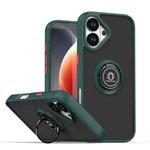 For iPhone 17 Q Shadow 1 Series TPU + PC Phone Case with Ring(Dark Green)