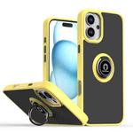 For iPhone 16 Plus Q Shadow 1 Series TPU + PC Phone Case with Ring(Yellow)