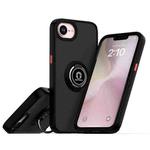 For iPhone 16e Q Shadow 1 Series TPU + PC Phone Case with Ring(Black+Red)