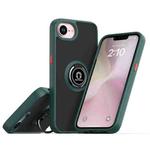 For iPhone 16e Q Shadow 1 Series TPU + PC Phone Case with Ring(Dark Green)