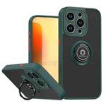 For iPhone 15 Pro Q Shadow 1 Series TPU + PC Phone Case with Ring(Dark Green)