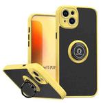 For iPhone 15 Plus Q Shadow 1 Series TPU + PC Phone Case with Ring(Yellow)