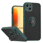 For iPhone 15 Plus Q Shadow 1 Series TPU + PC Phone Case with Ring(Dark Green)