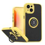 For iPhone 15 Q Shadow 1 Series TPU + PC Phone Case with Ring(Yellow)
