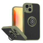 For iPhone 15 Q Shadow 1 Series TPU + PC Phone Case with Ring(Army Green)