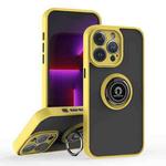 For iPhone 13 Pro Q Shadow 1 Series TPU + PC Phone Case with Ring(Yellow)