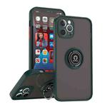 For iPhone 12 Pro Max Q Shadow 1 Series TPU + PC Phone Case with Ring(Dark Green)