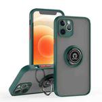For iPhone 12 Q Shadow 1 Series TPU + PC Phone Case with Ring(Dark Green)