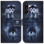 For Samsung Galaxy M16 5G / F16 5G / M36 5G Coloured Drawing Flip Leather Phone Case(Wolf and Dog)
