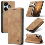 For Redmi 13 CaseMe 013 Multifunctional Horizontal Flip Leather Phone Case(Brown)