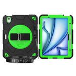 For iPad Air 11 2024 Spider Hand Grip Turntable Stand Tablet Case(Black Green)