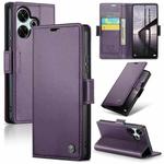 For Redmi 13 CaseMe 023 Butterfly Buckle Litchi Texture RFID Anti-theft Leather Phone Case(Pearly Purple)