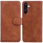For Samsung Galaxy M16 5G / F16 5G / M36 5G Skin Feel Pure Color Flip Leather Phone Case(Brown)