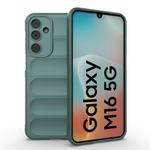 For Samsung Galaxy M16 5G Magic Shield TPU + Flannel Phone Case(Dark Green)