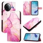 For Redmi K80 / K80 Pro PT003 Marble Pattern Flip Leather Phone Case(Pink Purple Gold)