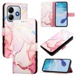 For Redmi Note 14 5G Global PT003 Marble Pattern Flip Leather Phone Case(Rose Gold)